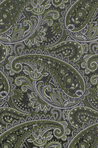 Grøn & hvid lommeklud med paisley PVD