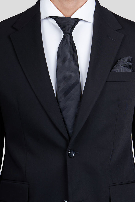 Slips & lommekluds pakke (Sort sildeben) suitclub.dk