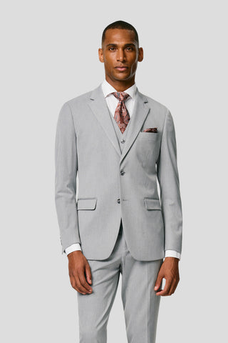 PRESTIGE lysegråt three-piece jakkesæt MBO
