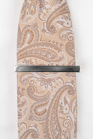 Børstet sølv slipsenål PVD