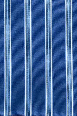 Blå & hvid lommeklud med striber PVD