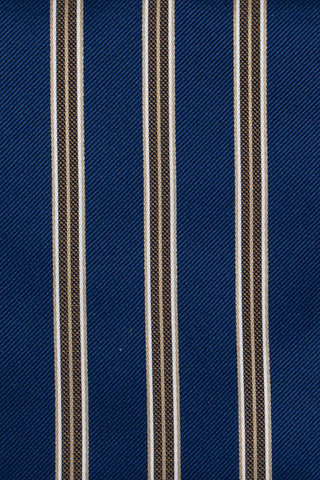 Blå & champagne stribet slips PVD
