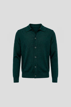 Mørkegrøn polo cardigan
