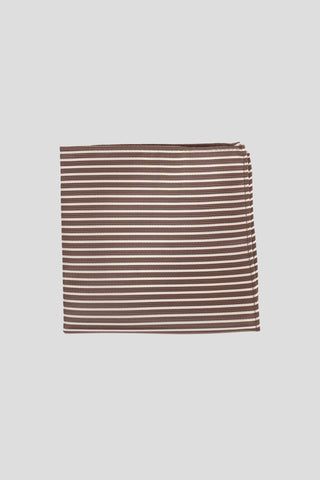 Beige og brunt stribet lommeklud PVD