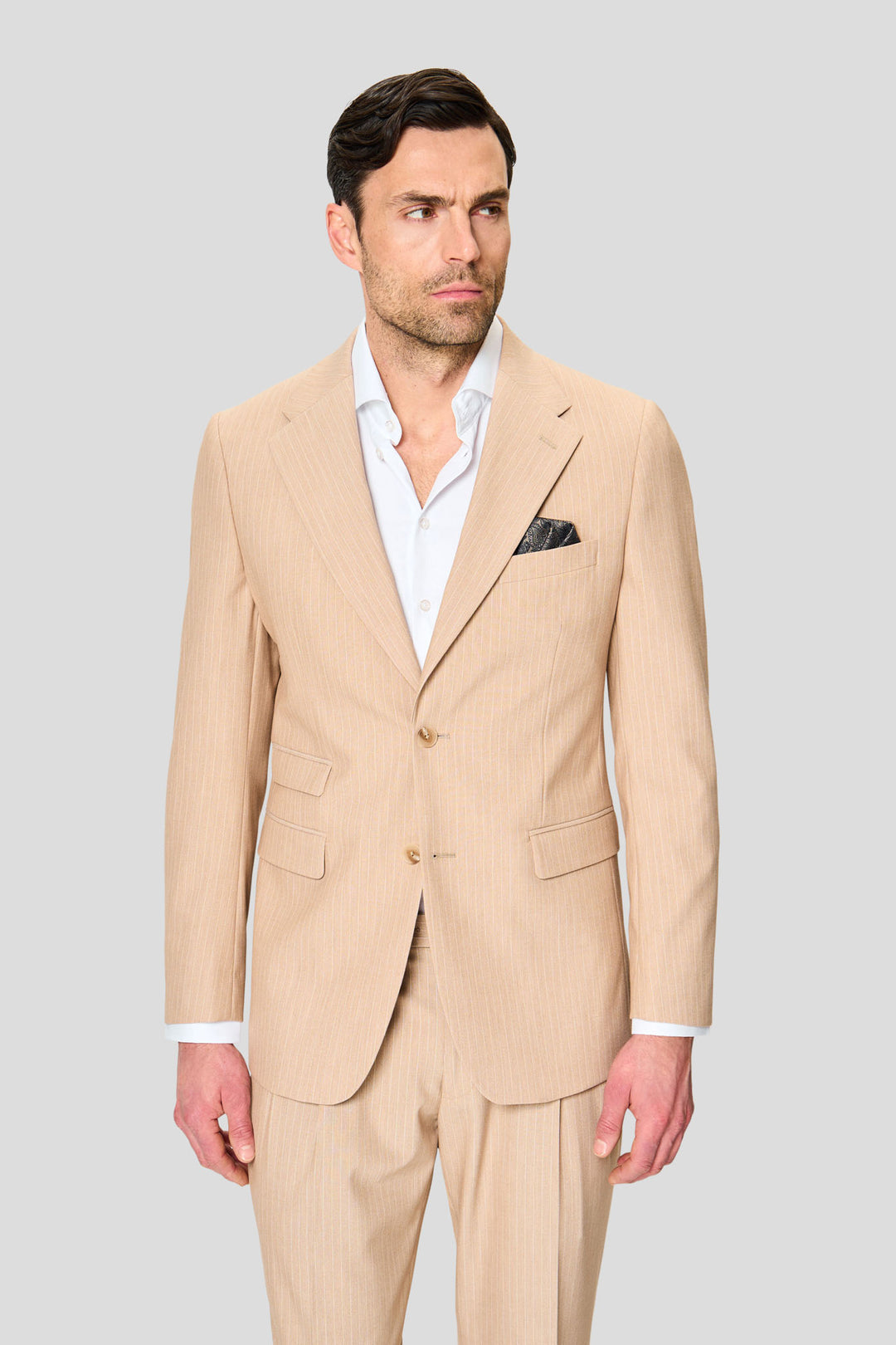 PRESTIGE sand blazer med nålestriber MBO