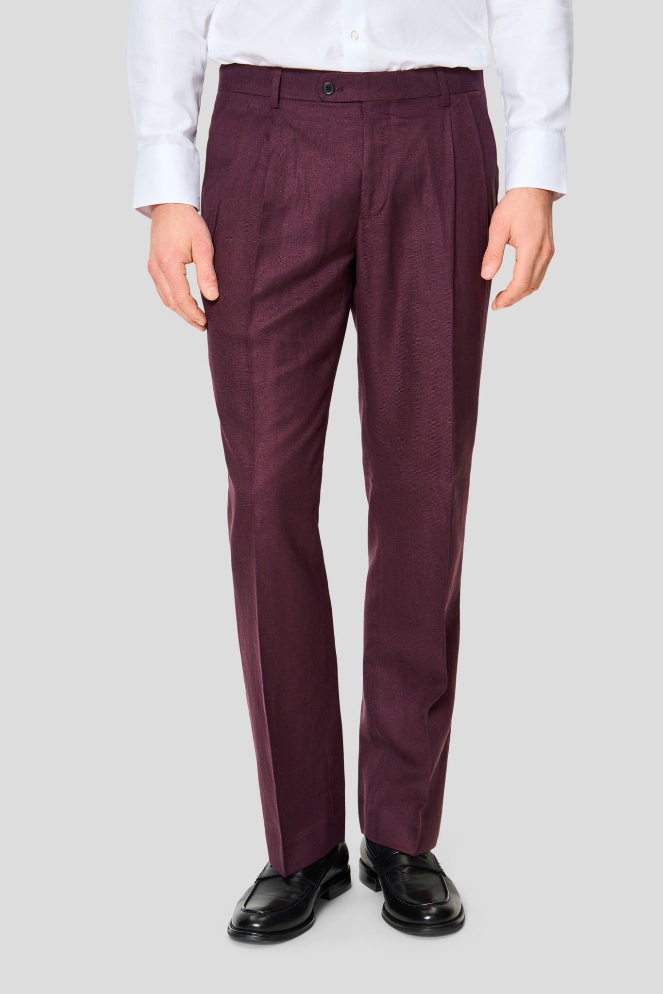 PRESTIGE bordeaux three-piece hørjakkesæt