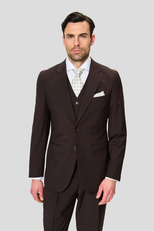 PREMIUM brunt three-piece jakkesæt