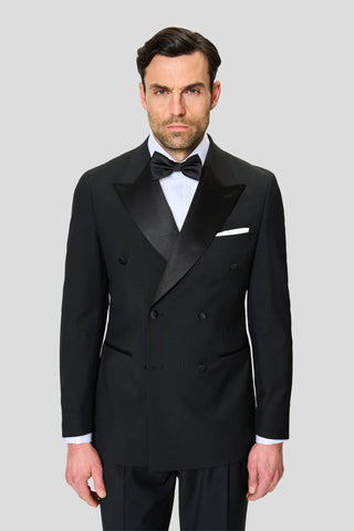 PREMIUM sort dobbeltradet smoking blazer