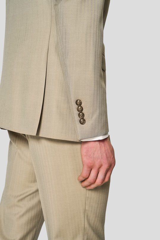 HERITAGE beige blazer med sildeben