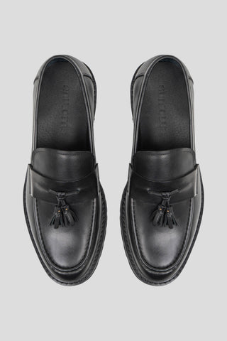 Sort chunky loafer med tassel Ahler