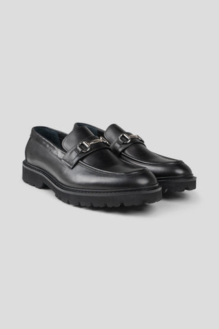 Sort chunky loafer med buckle Ahler