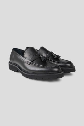 Sort chunky loafer med tassel Ahler