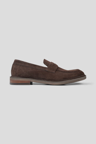 Brune loafers i ruskind Ahler