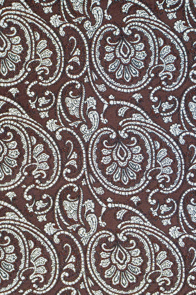 Slips & lommekluds pakke (brun & hvid paisley)