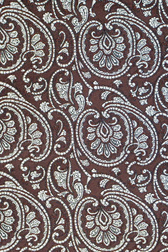Brunt & hvidt paisley slips PVD