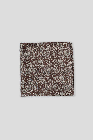 Brun & hvid paisley lommeklud PVD