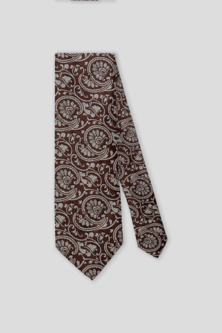 Brunt & hvidt paisley slips PVD