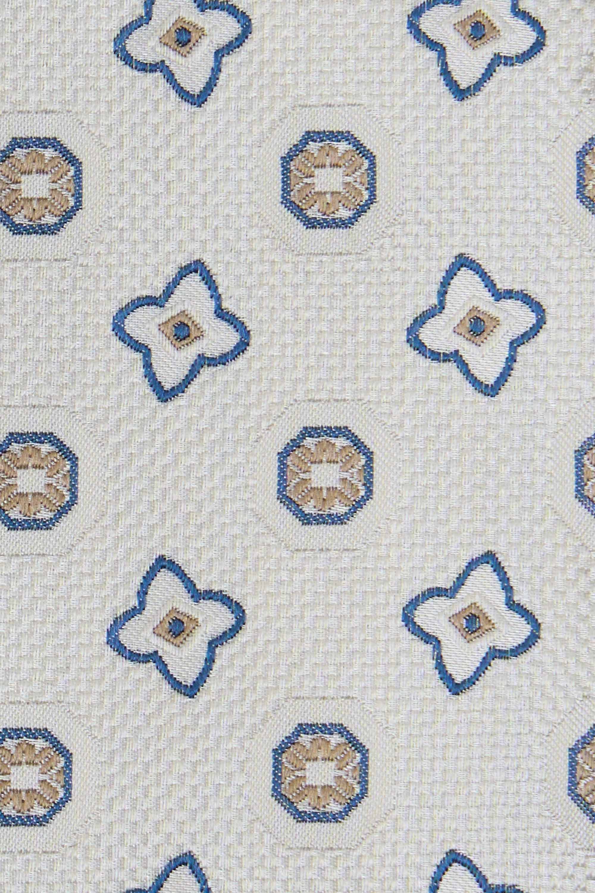 Off-white blomstret silkelommeklud PVD