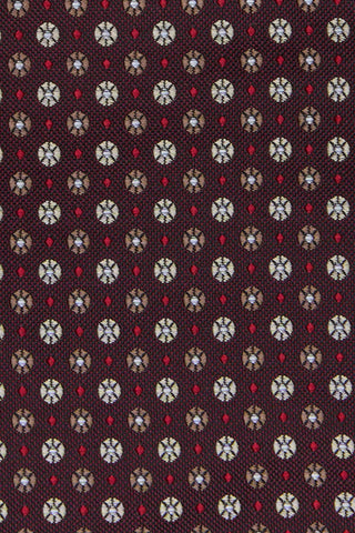 Bordeaux blomstret silkelommeklud PVD