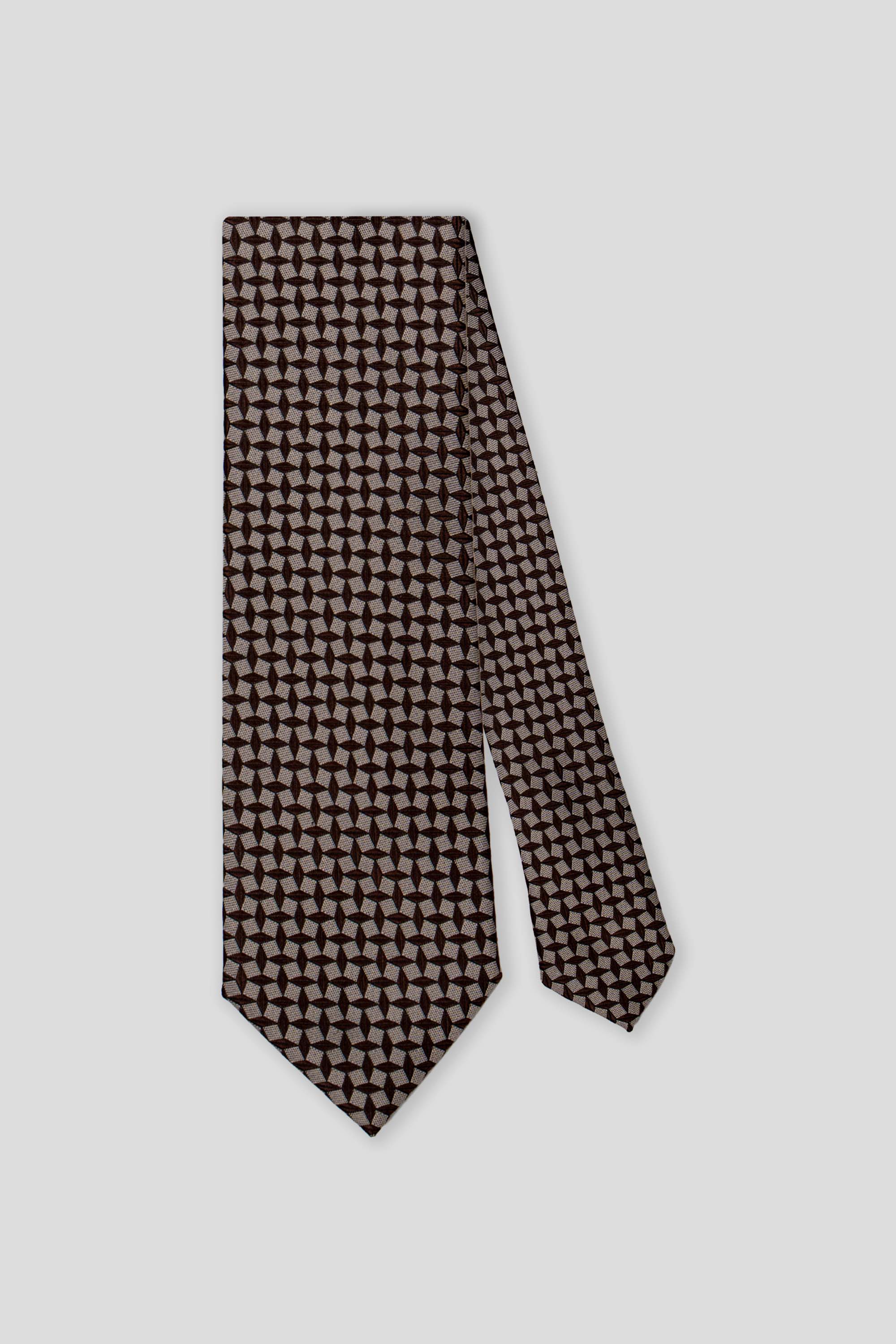 Brunt & beige geometrisk slips PVD