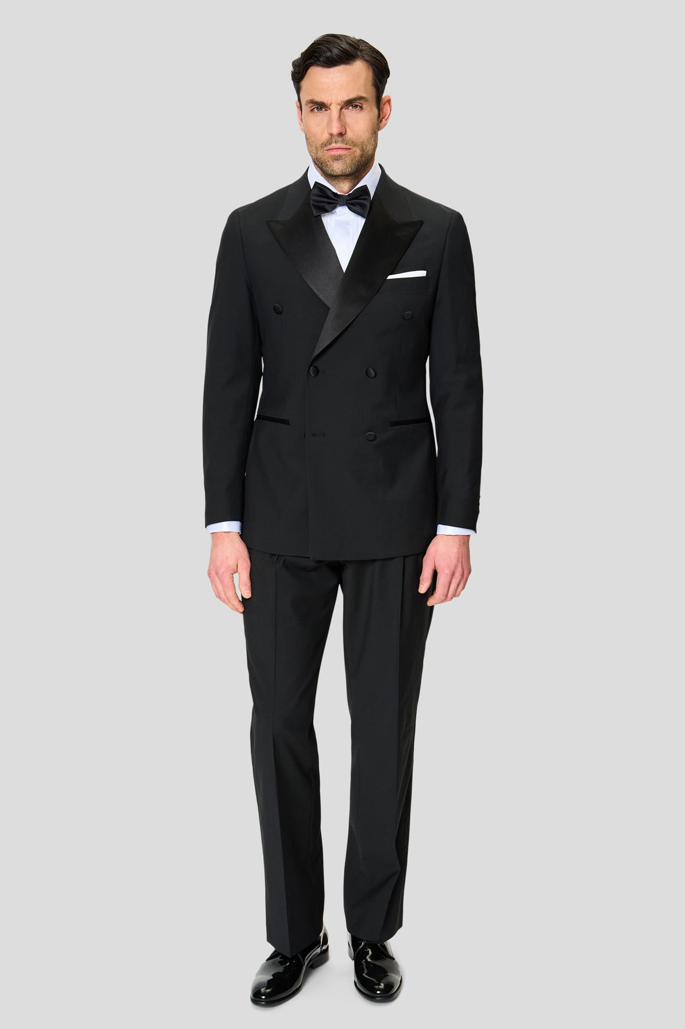 PREMIUM sort dobbeltradet smoking blazer