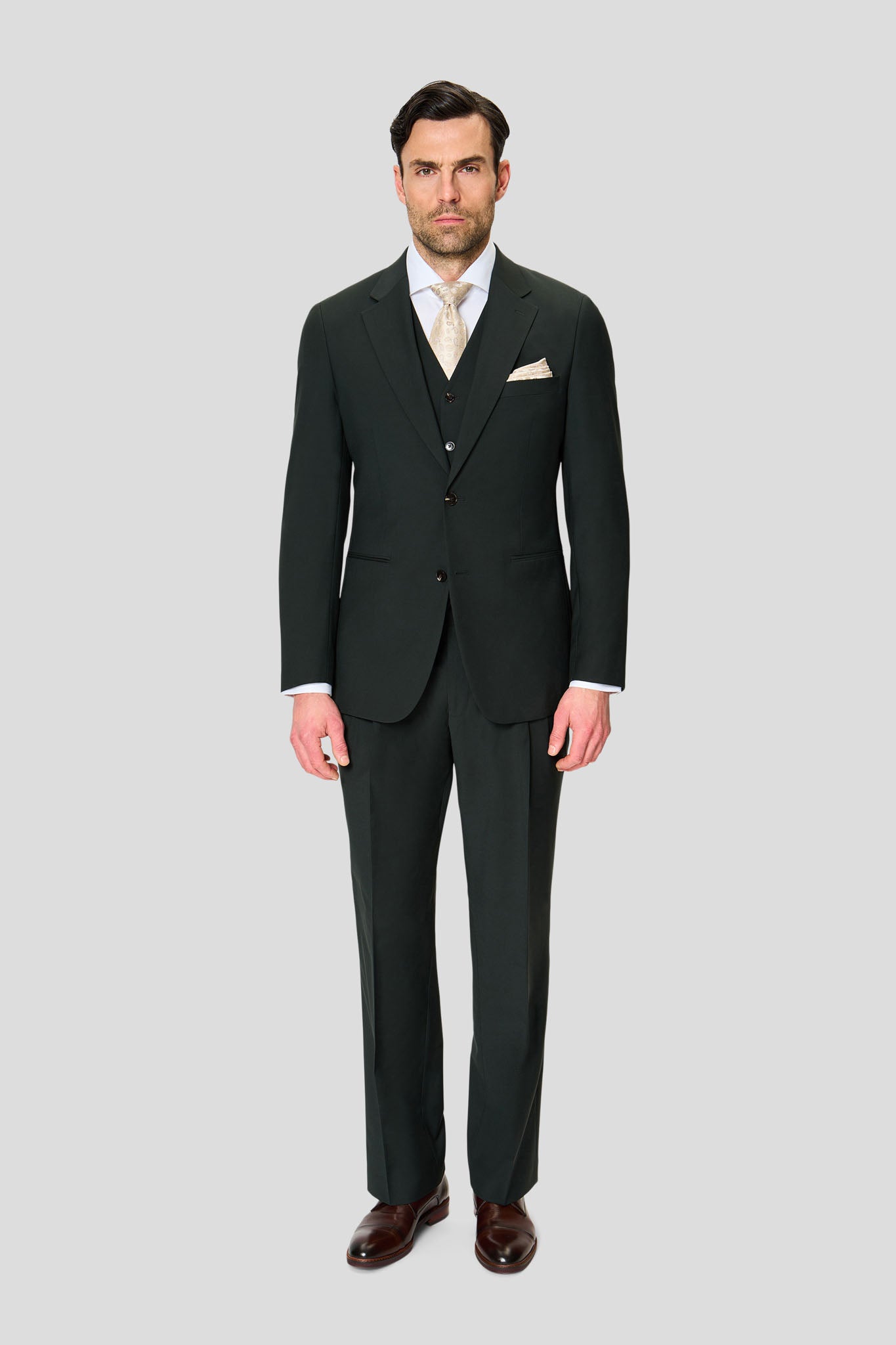 PREMIUM grønt three-piece jakkesæt
