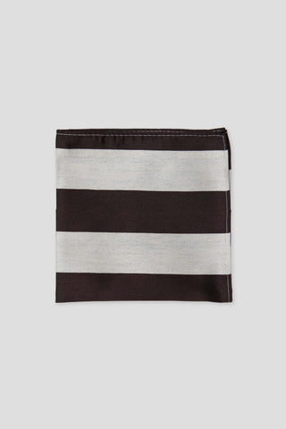 Brun stribet silkelommeklud PVD