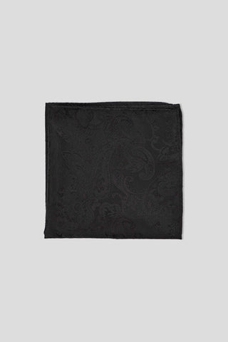 Sort paisley lommeklud PVD