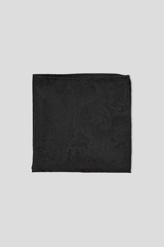 Sort paisley lommeklud PVD
