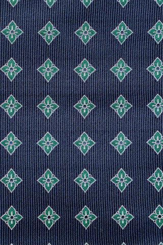 Mørkegrøn blomstret silkelommeklud PVD