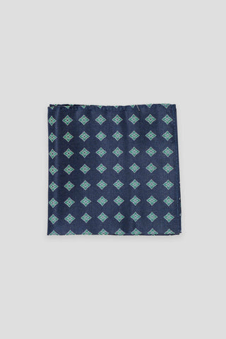 Mørkegrøn blomstret silkelommeklud PVD