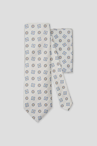Slips og lommekluds pakke (Off-White blomstret i silke) suitclub.dk